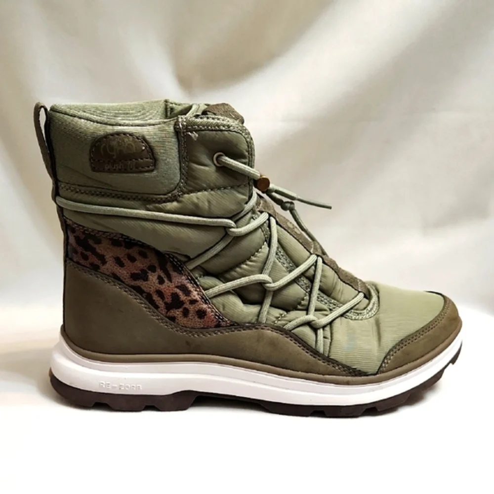 Ryka Water Repellent Bungee Brae Exotic Lace-up Animal Print boots (w size 7.5)